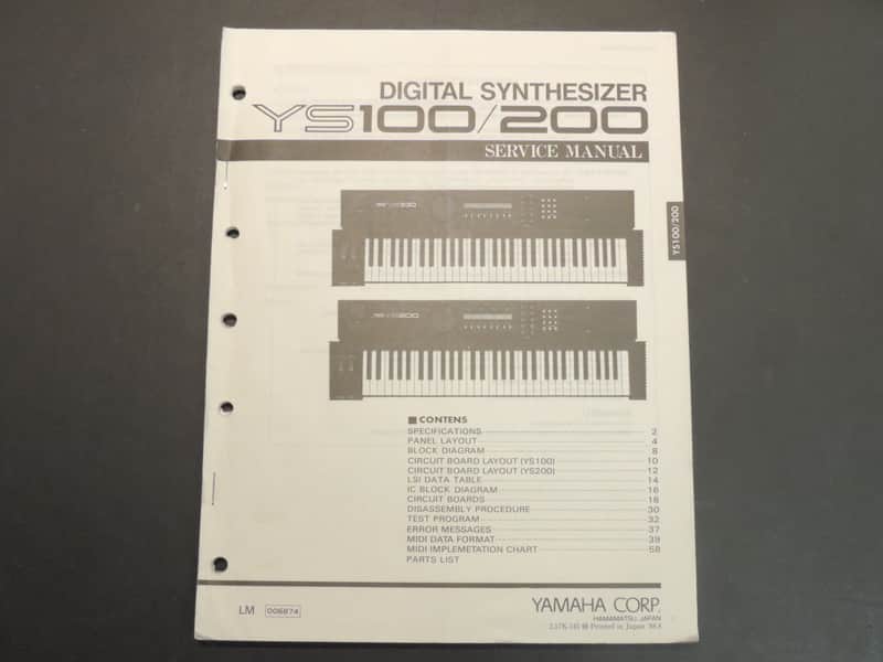 Yamaha YS100/200 Service Manual [Three Wave Music] image 1
