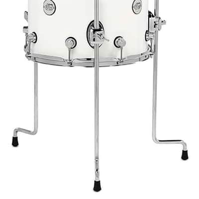 DW Design Series Maple Floor Tom 12x14 - Gloss White Lacquer w/Chrome Hardware (DDLG1214TTWH) image 2