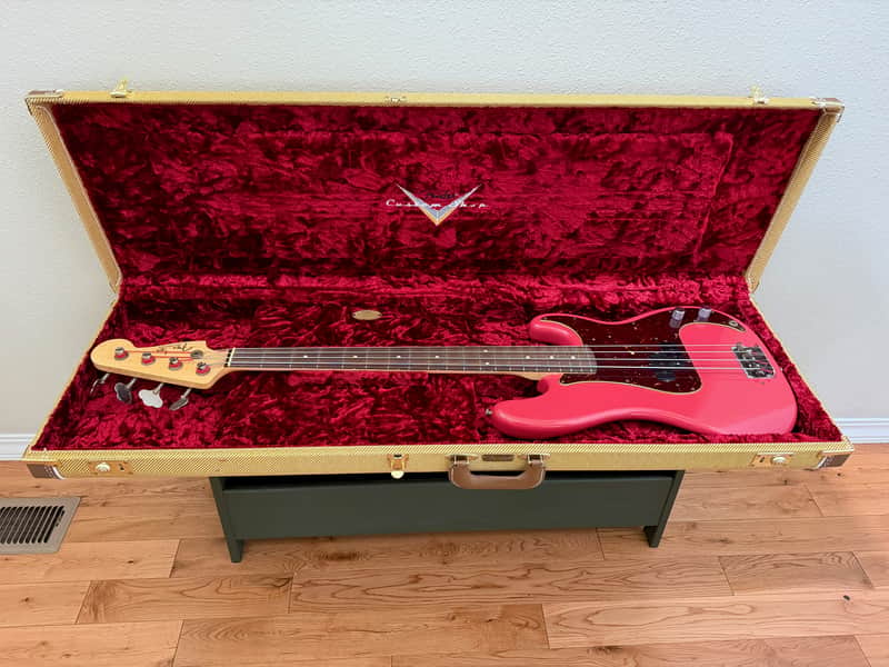 2021 Fender Custom Shop Pino Palladino Precision Bass Fiesta Red with Case Candy image 1