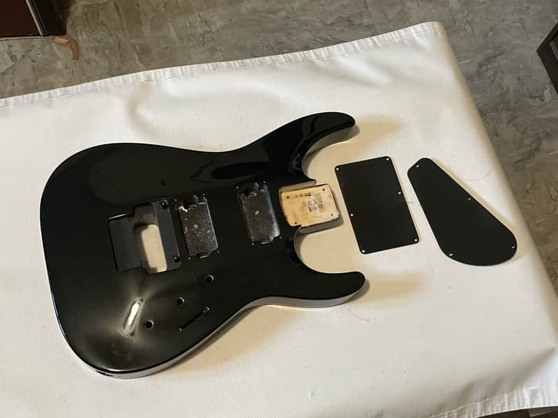2000's Japan Jackson DKMG Dinky Black Flame Guitar Body Floyd Ready image 1