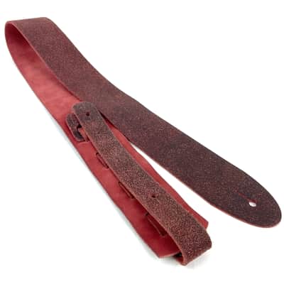 Walker & Williams STR-10 Amaranth Red Distressed "Weathered" Top Grain Italian Leather Guitar Strap image 9