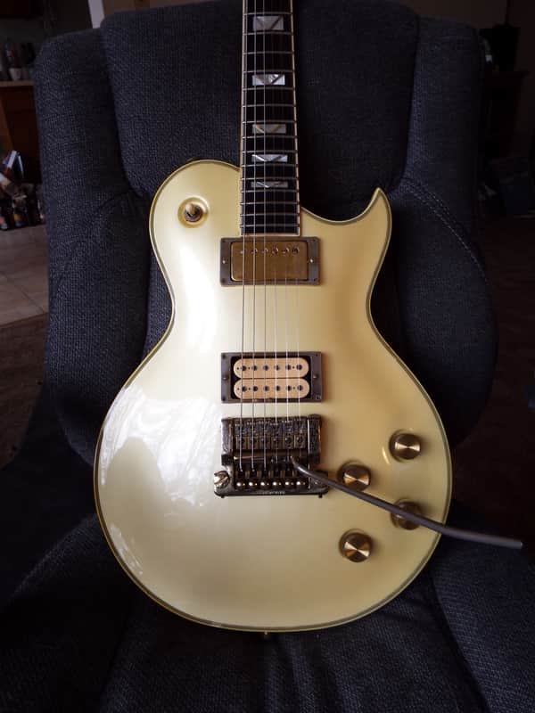 Aria Pro II PE Supra 1985, aged pearl white, MIJ Japan, Kahler