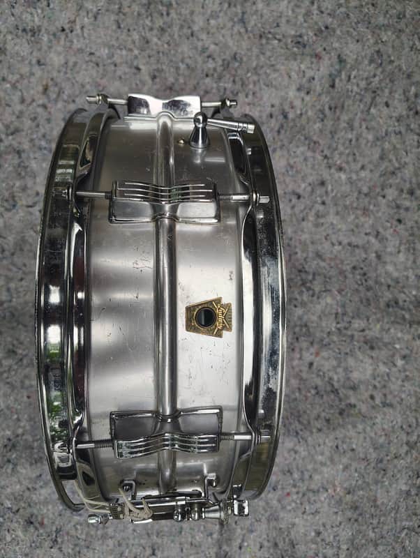 Ludwig No. 404 Acrolite 5x14" 8-Lug Aluminum Snare Drum with Keystone Badge 1963 - 1969 - Matte Aluminum image 1
