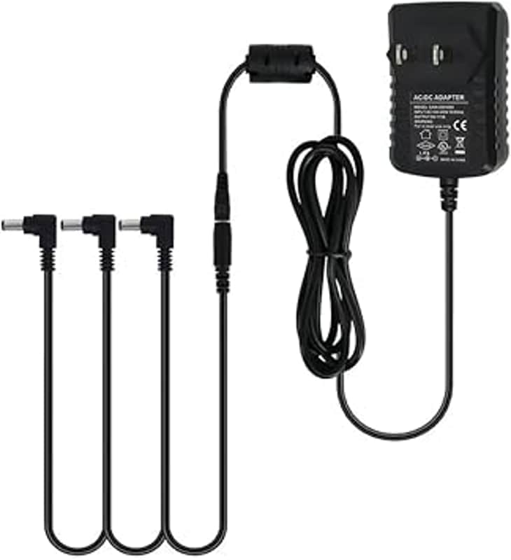 Guitar Pedal Power Supply Adapter 9V DC 1A Tip Negative 3 Way Daisy Chain Cables for Guitar Effect Pedal(Tip Negative) image 1