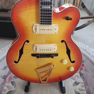 D'Angelico Excel EX-59 17" Hollow Body - Stairstep Tailpiece | Flame Maple Sunburst image 14