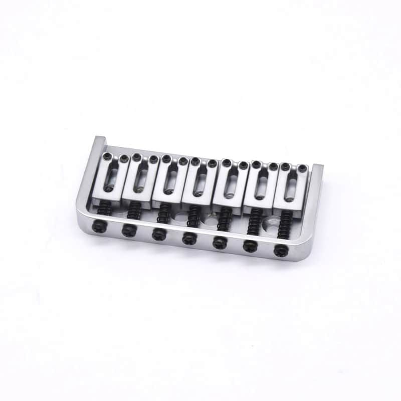 KD By AxLabs 7-String Hardtail Bridge - String-Through-Body, 4-Screw Mount - Satin Chrome image 1