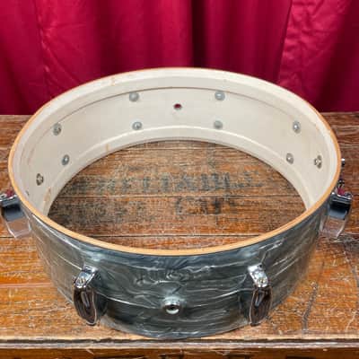 1960s Camco Oaklawn 5x14 Tuxedo Snare Drum Sky Blue Pearl 4 Ply image 13