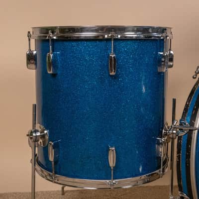 1960s Rogers Holiday Headliner Sparkling Blue Pearl Drum Set image 3
