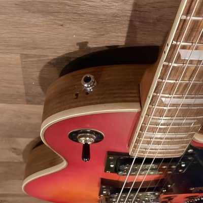 Harmony H-90 w/Bigsby-style Vibrato, Single Cut Late 70s Lawsuit Era Red Cherryburst image 11