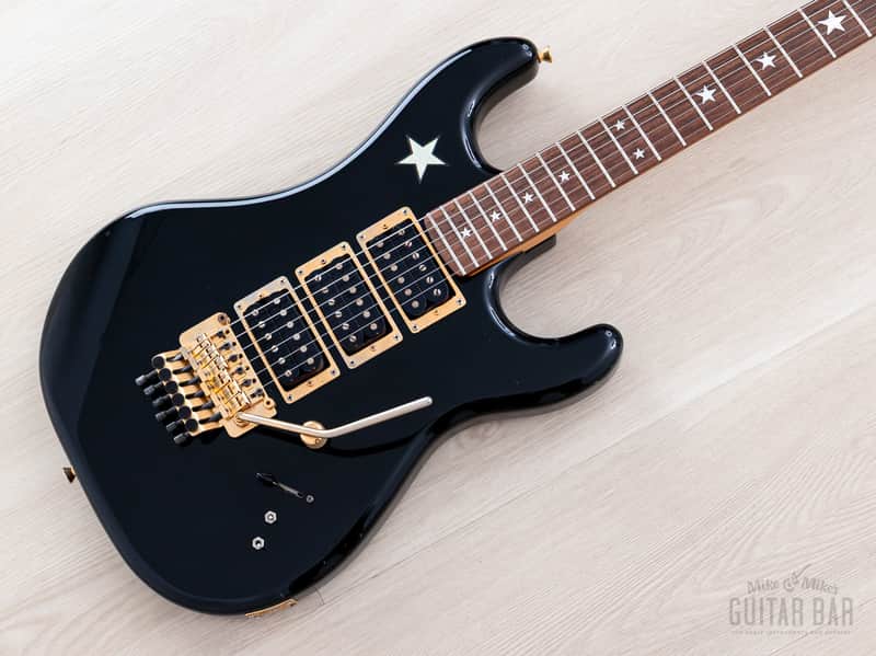 1980s Kramer Richie Sambora RS Jersey Star Black HHH Superstrat, 100% Original