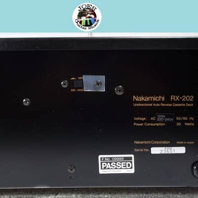 1991 Nakamichi RX-202 Uni Directional Auto Reverse UDAR Stereo Cassette Deck 120-240 Dual Voltage Selector Recapped, New Belts Fully Serviced 07-10-2026 Excellent Condition #601 image 9