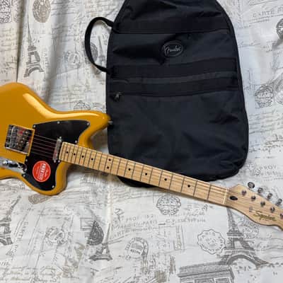 2021 Squier Paranormal Offset Telecaster Butterscotch Blonde NEVER OWNED Excellent Plus Condition Factory Plastic Fender Gigbag image 10
