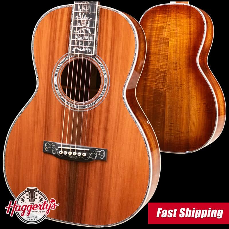 Martin Custom Shop 00 12-Fret Acoustic Guitar - Exceptional Broad Figured Koa with Hardshell Case image 1