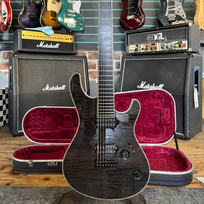 Mayones Regius 7M Baritone 2012 Translucent Graphite Gloss 7 String Guitar image 1