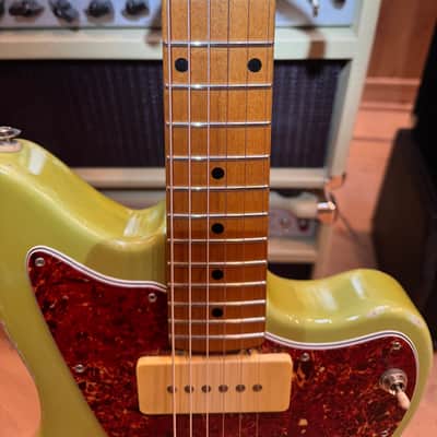 Fender-Wolf Jazzmaster 2020, Maui Green, USA, 7 Lbs 15 oz. Hand wound Alnico, killer “C” neck, tortoise guard, Kluson Tuners and you’ll love this one! image 4