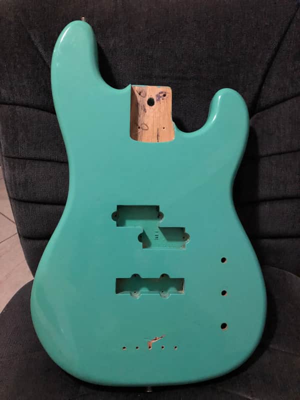 Seafoam Green bass guitar body image 1