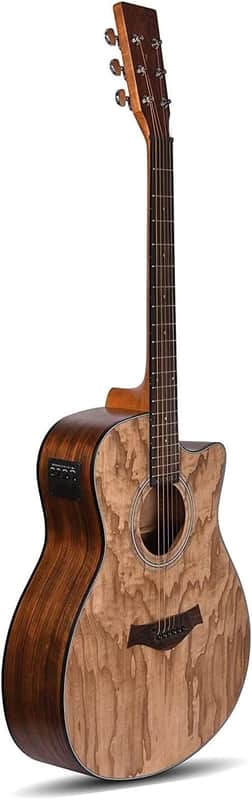 Acoustica Series Acoustic Electric Guitar - Electric Acoustic Guitar (Ash Wood) - Semi Acoustic Guitar with Pickup & Inbuilt Tuner - Electro Guitars for Beginners & Professionals image 1