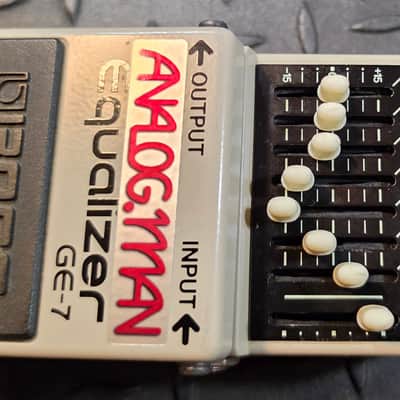 Analogman Boss GE-7 Graphic Equalizer Pro Mod EQ Taiwan Silver Label MIT Missing Rubber on Back Plate image 3