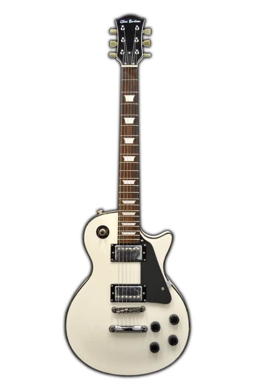 Glen Burton GE320-WHB Basswood Body LP Style Set Maple Neck 6-String Electric Guitar w/Gig Bag image 1