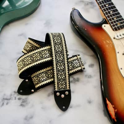 Tom's Vintage Straps Vintage 60s Gold 'Frostettia' Hippie Guitar Strap Replica 2026 image 2