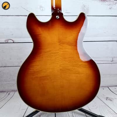 D'Angelico Premier DC Semi-Hollow Double Cutaway with Stop-Bar Tailpiece 2023 - Present - Dark Iced Tea Burst image 5