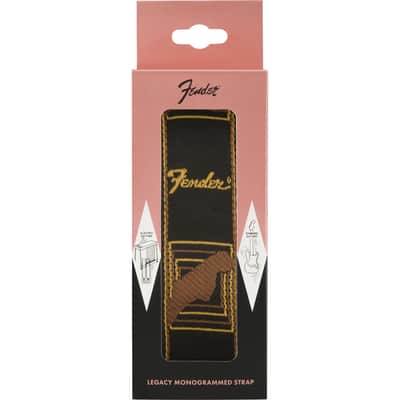 Fender Legacy Monogram Strap Black/Yellow/Brown image 4
