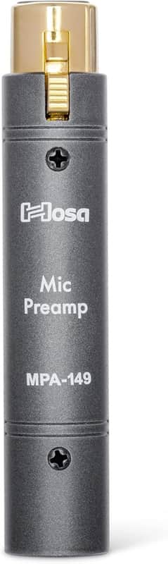 Hosa MPA-149 Active in-Line Phantom Power Microphone Preamp XLR3F to XLR3M image 1
