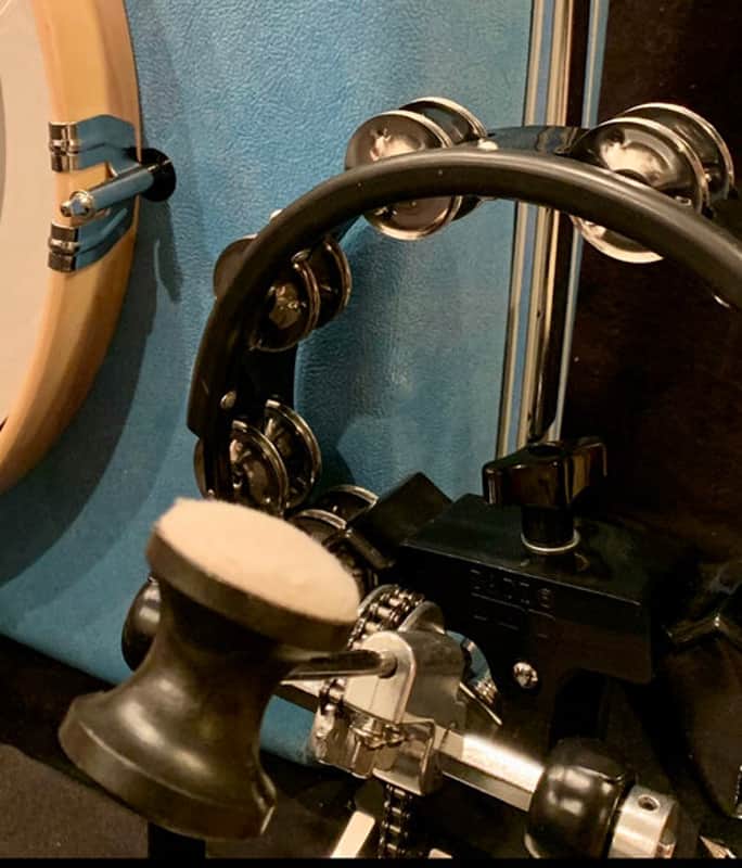 Pan American Drum Company LLC Optional Tambourine & Pedal Mount for Suitcase Kick Drums - (not for R image 1