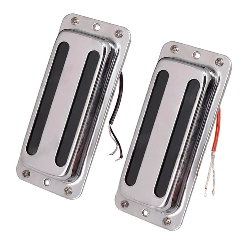 Set Of 2Pcs Electric Guitar Pickup Humbucker With Brass Cover 6 String Chrome Small Pickup image 1