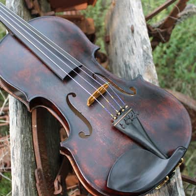 Crow Creek Fiddles Hoedown Special 4/4 size Handmade Fiddle / Violin with Case 2025 - Dark Rustic Brown image 1