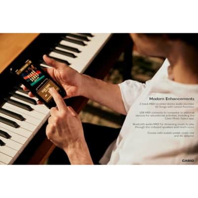 Casio Privia PX-S5000 Portable Digital Piano with 88 Hybrid Weighted Keys, 23 Tones, Touch Sensor Controls, Sustain Pedal, Bluetooth, USB, AC Adapter, 16W Speakers, Gloss Black Finish (PX-S5000BK) image 3