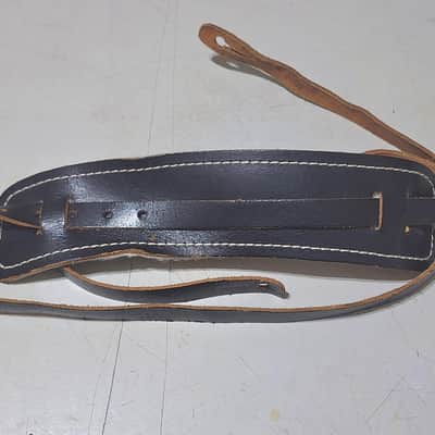 Original 1954-55 Fender Stratocaster Telecaster Black Leather Strap image 1