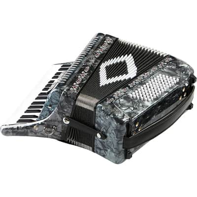 SofiaMari SM 3472 34 Piano 72 Bass Button Accordion Regular Pearl Gray image 3