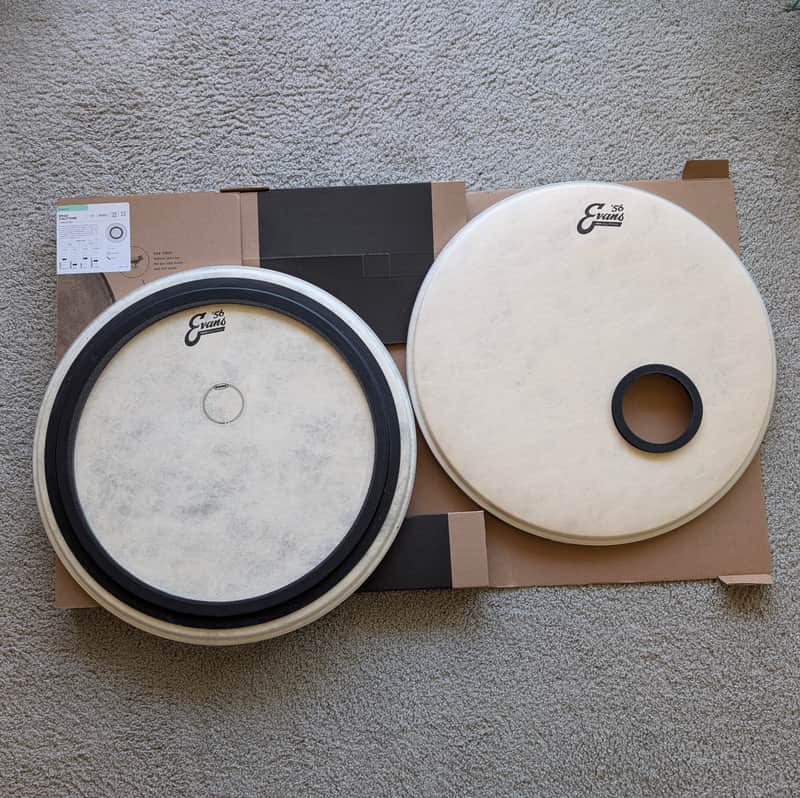 Evans 2x20" EMAD Calftone Bass Drum Head Set - 2 head set image 1
