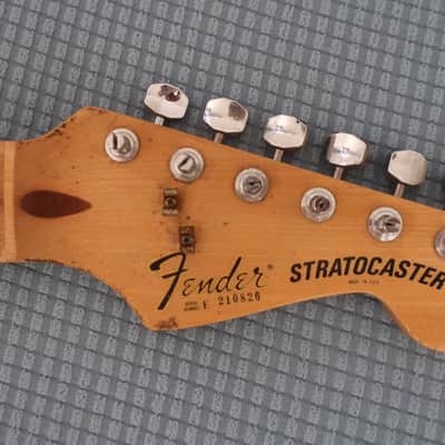 Vintage 1980s 1982 Fender USA Guitar Neck Stratocaster Natural 4-Bolt F-Series CBS Dan Smith Project Neck No Frets Poor Shape 1981 1983 1984 image 2