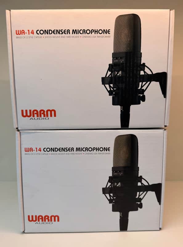 Warm Audio WA-14 Multipattern Brass Capsule Condenser Microphone PAIR! imagen 1