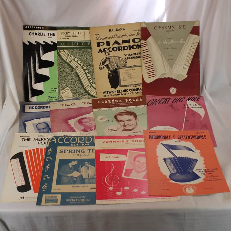 Lot of 12 Used Vintage Accordion Sheets - Polka Time! (O Pagani, Vitak Elsnic, O Di Bella) image 1