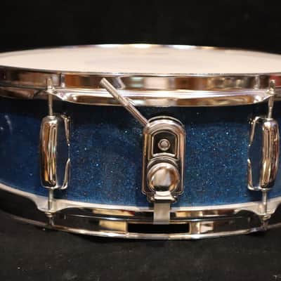 MIJ "Lido Supreme" Blue Sparkle 6-Lug Snare Drum image 2