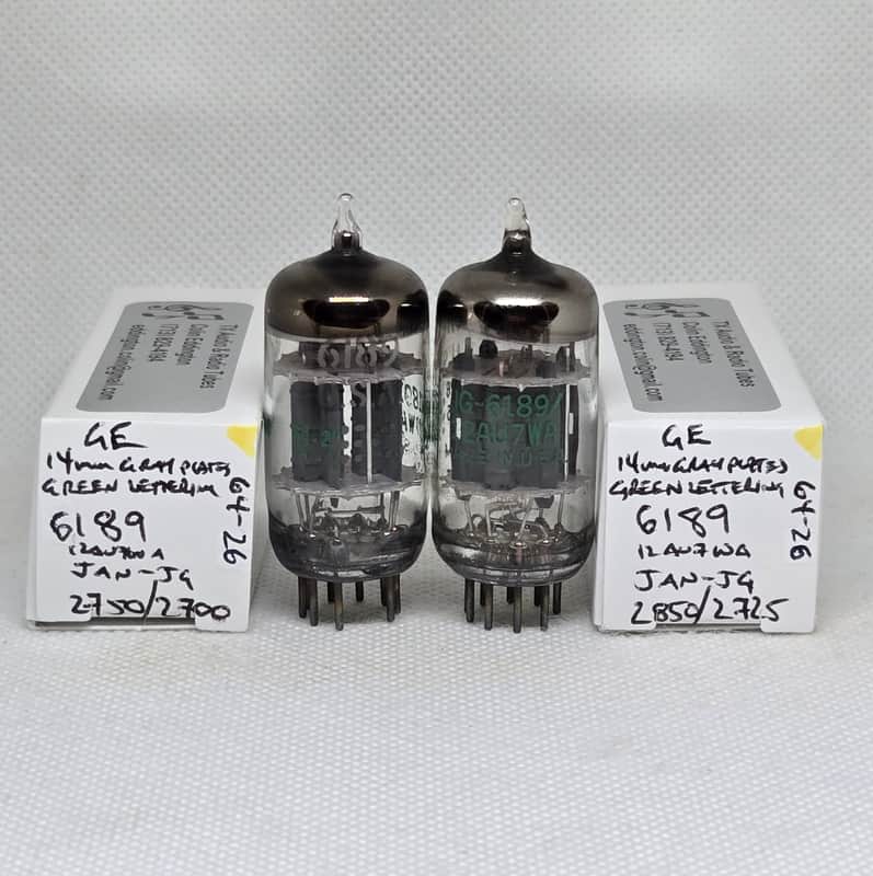 GE JAN 6189W Very Well Matched Pair (5.2%) NOS 12AU7 ECC82 6189 image 1