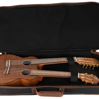 Ortega HYDRA Custom Built Series Ovangkol Top Mahogany Double-Necks 4/8-String Acoustic-Electric Tenor Ukulele w/Gig Bag image 16