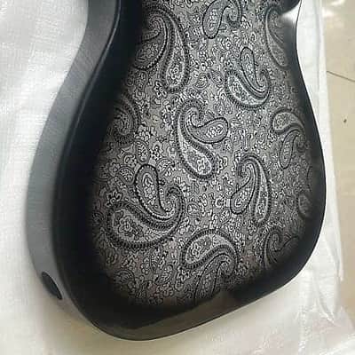 Black Custom Amoeba Finish Guitar Telecaster Tele Style Mahogany Wood Body image 3