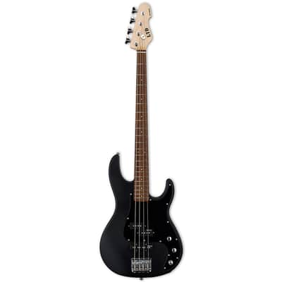 ESP AP-204 Black Satin 4-String Bass Guitar - Black image 1