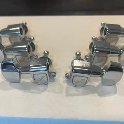 Schaller M6 3x3 tuners 1980s - chrome script logo image 2