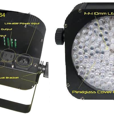 MEC XF-144 LED Slim Flat RGB Par 64 Can Puck Style DMX DJ light 144 x 10mm image 5