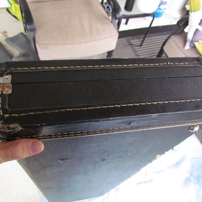 1985 G&L Lynx Bass Case Vintage Black Tolex Blue Lined G&L Lynx Bass Beat Up Functional image 6