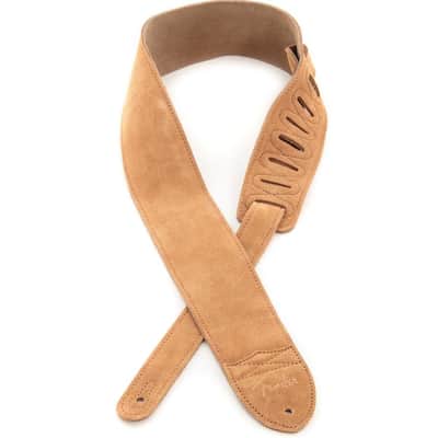 Fender 2-1/2" Soft Suede Leather Guitar Strap - Tan image 3