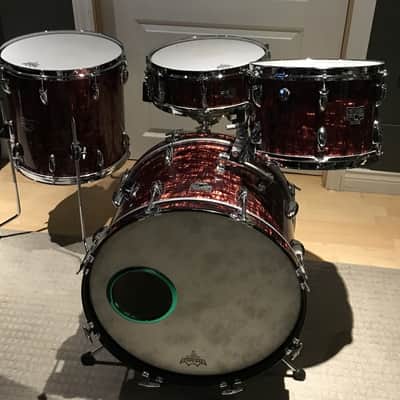 Yamaha Vintage Drum Set 'D20 Outfit' 1969 Red Pine wrap image 1