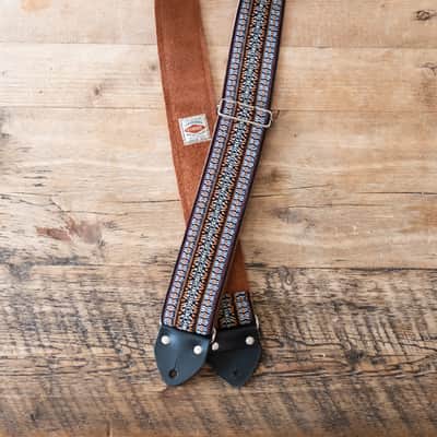 Vintage Blue 60s/70s Hippie Guitar Strap / Handmade in the UK / Case Candy image 2