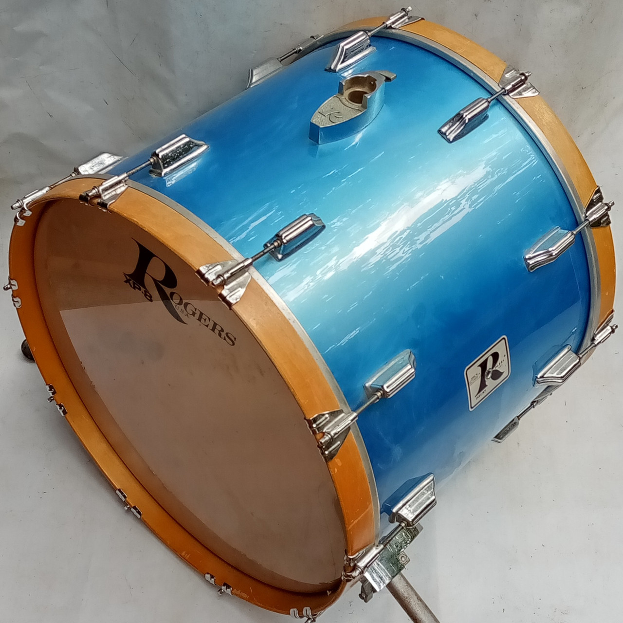 Rogers 18x22"XP8 Blue Mist Bass Drum 8Ply Keller 100% Rock Maple Vintage80s Kick — main photograph