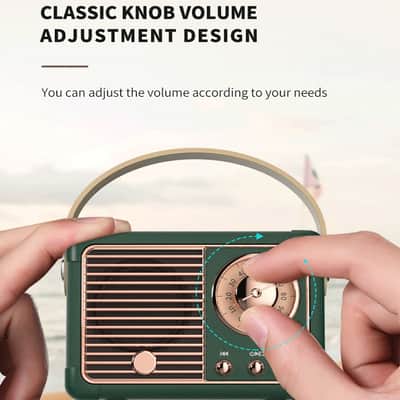 Retro Bluetooth Speaker-Yellow image 7